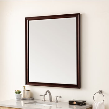 James Martin Furniture Glenbrooke 36'' W x 40'' H Wall Mounted Rectangle Mirror with Burnished Mahogany Frame