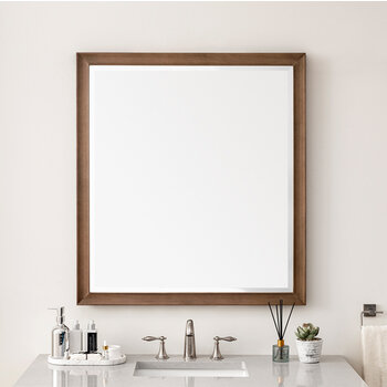 James Martin Furniture Glenbrooke 36'' W x 40'' H Wall Mounted Rectangle Mirror with Whitewashed Walnut Frame