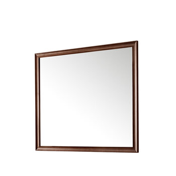 James Martin Furniture Glenbrooke 48'' W x 40'' H Wall Mounted Rectangle Mirror with Mid-Century Walnut Frame