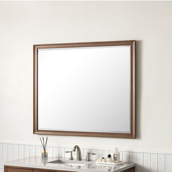 James Martin Furniture Glenbrooke 48'' W x 40'' H Wall Mounted Rectangle Mirror with Whitewashed Walnut Frame
