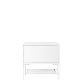 James Martin Furniture Milan 35-3/8'' W Single Vanity Cabinet, Glossy White, 35-3/8''  W x 18-1/8''  D x 20''  H