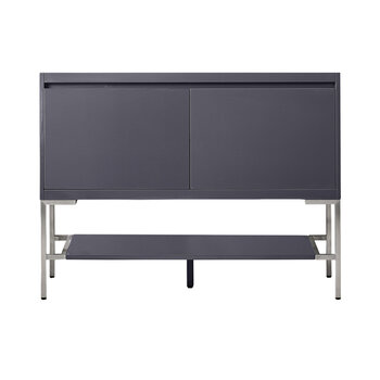 James Martin Furniture Milan 47-5/16'' W Single Vanity Cabinet in Modern Grey Glossy and Brushed Nickel Metal Base Only (No Top)