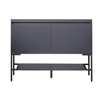 James Martin Furniture Milan 47-5/16'' W Single Vanity Cabinet in Modern Grey Glossy and Matte Black Metal Base Only (No Top)