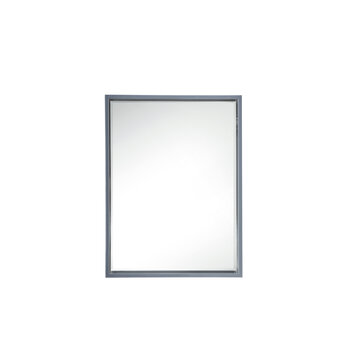James Martin Furniture Milan 23-5/8" Wide Rectangular Cube Mirror, Modern Grey Glossy, 23-5/8" W x 4-1/2"D x 31-1/2" H