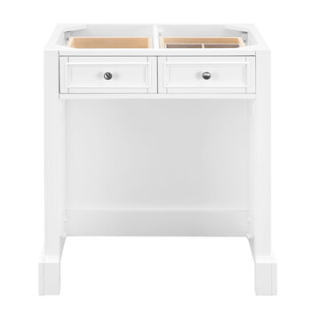 James Martin Furniture De Soto 30'' W Countertop Unit (Makeup Counter) in Bright White, No Top