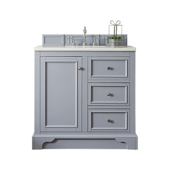 James Martin Furniture 36'' Silver Gray w/ Arctic Fall Top Front Product View