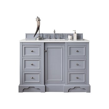 James Martin Furniture 48'' Silver Gray w/ Arctic Fall Top Front Product View