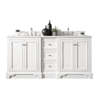 James Martin Furniture Bright White w/ Arctic Fall Top Front Product View
