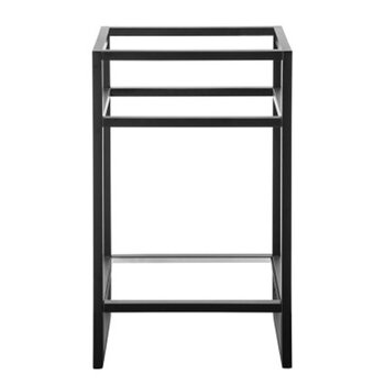 James Martin Furniture Boston 20'' W Single Basin Stainless Steel Console Frame Only in Matte Black Finish, 19-5/8'' W x 15-3/8'' D x 33-1/2'' H