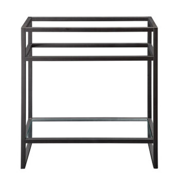 James Martin Furniture Boston 31-1/2'' W Single Basin Stainless Steel Console Frame Only in Matte black Finish, 31-1/2'' W x 15-3/8'' D x 33-1/2'' H