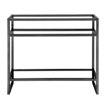 James Martin Furniture Boston 39-1/2'' W Single Basin Stainless Steel Console Frame Only in Matte black Finish, 39-3/8'' W x 15-3/8'' D x 33-1/2'' H