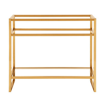 James Martin Furniture Boston 39-1/2'' W Single Basin Stainless Steel Console Frame Only in Radiant Gold Finish, 39-3/8'' W x 15-3/8'' D x 33-1/2'' H