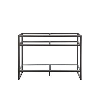 James Martin Furniture Boston 47'' W Double Basin Stainless Steel Sink Console Frame Only in Matte black