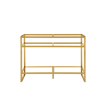 James Martin Furniture Boston 47'' W Double Basin Stainless Steel Sink Console Frame Only in Radiant Gold