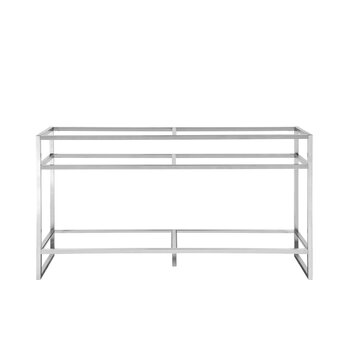 James Martin Furniture Boston 63'' W Double Basin Stainless Steel Sink Console Frame Only in Brushed Nickel