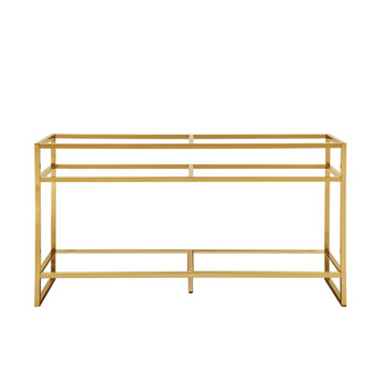James Martin Furniture Boston 63'' W Double Basin Stainless Steel Sink Console Frame Only in Radiant Gold