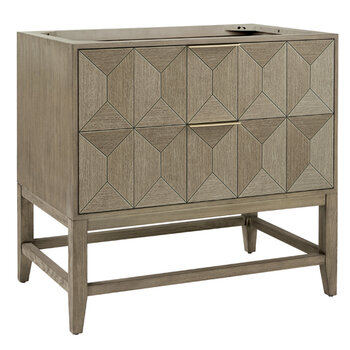 James Martin Furniture Emmeline 36'' Single Vanity Base Cabinet Only, Pebble Oak