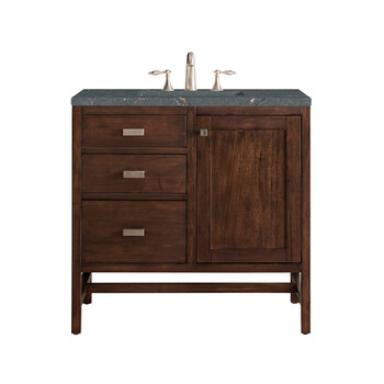James Martin Furniture Addison 36'' Single Vanity, Mid-Century Acacia w/ 3 cm (1-3/8'') Thick Parisien Bleu Quartz Top and Rectangle Undermount Sink Product View