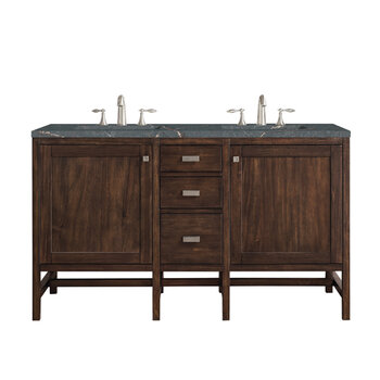 James Martin Furniture Addison 60'' Double Vanity, Mid-Century Acacia w/ 3 cm (1-3/8'') Thick Parisien Bleu Quartz Top and 2x Rectangle Undermount Sinks Product View