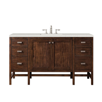 James Martin Furniture Addison 60'' Single Vanity, Mid-Century Acacia w/ 3 cm (1-3/8'') Thick Lime Delight Quartz Top and Rectangle Undermount Sink Product View