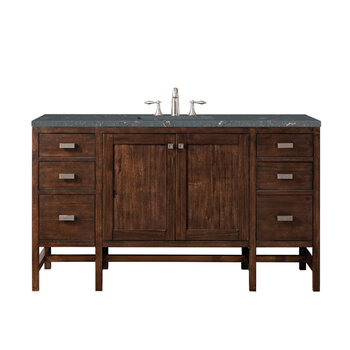James Martin Furniture Addison 60'' Single Vanity, Mid-Century Acacia w/ 3 cm (1-3/8'') Thick Parisien Bleu Quartz Top and Rectangle Undermount Sink Product View