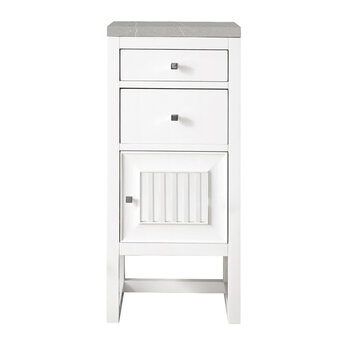 James Martin Furniture Athens 15'' Cabinet with 2 Drawers and Right Opening Door in Glossy White with 3cm (1-3/8'') Thick Eternal Serena Top