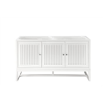James Martin Furniture Athens 60'' W Double Vanity Cabinet, Glossy White