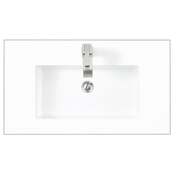 James Martin Furniture 31-1/2'' W Single Sink Top in Glossy White, 31-1/2'' W x 18-1/8'' D x 6'' H