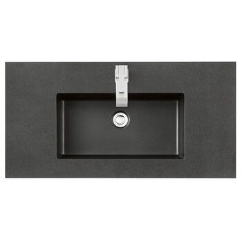 James Martin Furniture 35-3/8'' W Single Sink Top in Charcoal Black, 35-3/8'' W x 18-1/8'' D x 6'' H