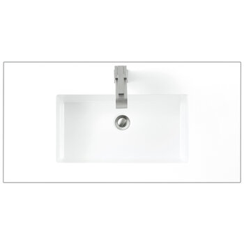 James Martin Furniture 35-3/8'' W Single Sink Top in Glossy White, 35-3/8'' W x 18-1/8'' D x 6'' H