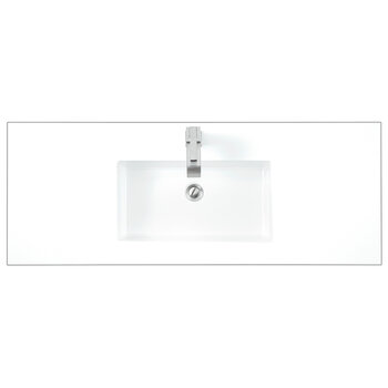 James Martin Furniture 47-1/4'' W Single Sink Top in Glossy White, 47-1/4'' W x 18-1/8'' D x 6'' H