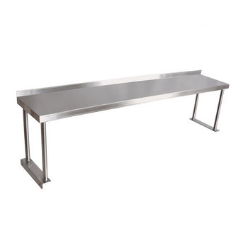 John Boos Stainless Steel Overshelf - For Maple Top Tables, Single Overshelf, Rear Mount