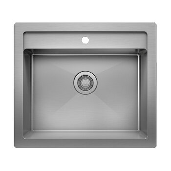 Julien PROINOX H60 Series Handcrafted Dual Mount 18-Gauge Stainless Steel Laundry Single Bowl Sink with Grid and Drain, Overhead View