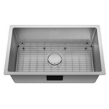 Julien PROINOX H60 Series Handcrafted Undermount Single Bowl 18-Gauge Stainless Steel Kitchen Sink with Grid and Drain, 29" Stainless Steel Front View