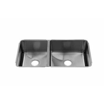 JULIEN Classic Collection Undermount Sink with Double Bowl, Larger Right Bowl, 16 Gauge Stainless Steel