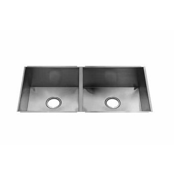 JULIEN UrbanEdge Collection Undermount Sink with Double Bowl, Larger Right Bowl, 16 Gauge Stainless Steel