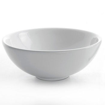 Kraus White Round Ceramic Sink with Pop Up Drain, 16" Dia. x 6-1/4"H