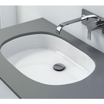 Cantrio Koncepts Vitreous China Undermount Oval Bathroom Sink with Overflow in White, 20-3/4" W x 15" D x 6-1/2" H
