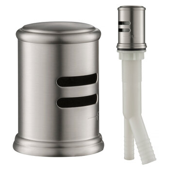 Kraus Dishwasher Air Gap in Spot Free all-Brite™ Stainless Steel with Rounded Corners, 1-7/8" W x 1-7/8" D x 2-1/2" H