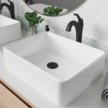 KRAUS Sink w/ Matte Black Faucet Angle View