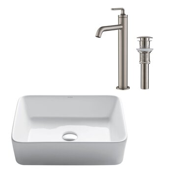 KRAUS Sink w/ Spot Free Stainless Steel Faucet Included Items