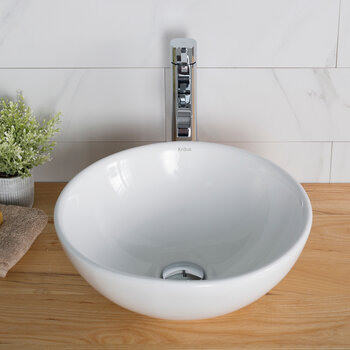 KRAUS Sink w/ Chrome Faucet Front View