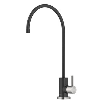 Kraus Purita#8482 Single Handle Drinking Water Filter Faucet for Reverse Osmosis or Water Filtration System in Spot-Free Stainless Steel/Matte Black, Spout Height: 8-3/8", Spout Reach: 6"