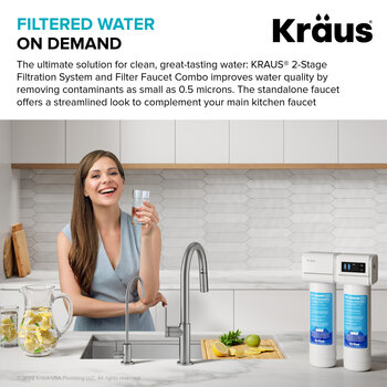 Kraus Purita#8482 2-Stage Under-Sink Filtration System with Single Handle Drinking Water Filter Faucet