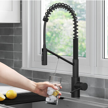 Kraus Oletto Collection 2-In-1 Faucet Matte Black w/ Purita System