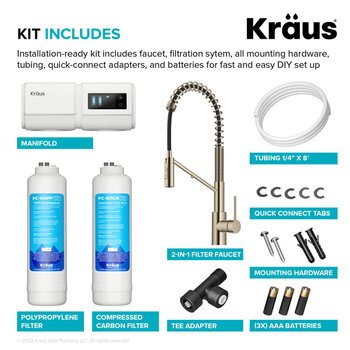 Kraus Oletto Collection Spot-Free Antique Champagne Bronze Kit Includes