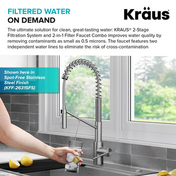Kraus Oletto Collection Spot-Free Stainless Steel Filtered Water on Demand