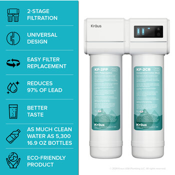 Kraus Bolden™ 2-in-1 Commercial Style Pull-Down Single Handle Water Filter Kitchen Faucet with Purita™ 2-Stage Under-Sink Filtration System, Filter Features
