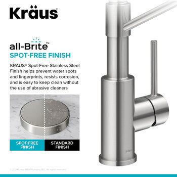 Kraus Bolden™ 2-in-1 Commercial Style Pull-Down Single Handle Water Filter Kitchen Faucet with Purita™ 2-Stage Under-Sink Filtration System, all Brite Info