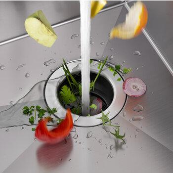 Kraus Premier 32" W Undermount 50/50 Double Bowl, Low Divider, 18-Gauge Stainless Steel Kitchen Sink w/ WasteGuard Garbage Disposal and 2x Strainers, Garbage Disposal Use